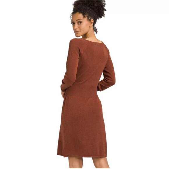 NWT Prana Sonatina Sweater Wrap Dress, Chai Heather Brown | Size Small - Picture 3 of 10